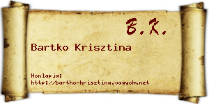 Bartko Krisztina névjegykártya